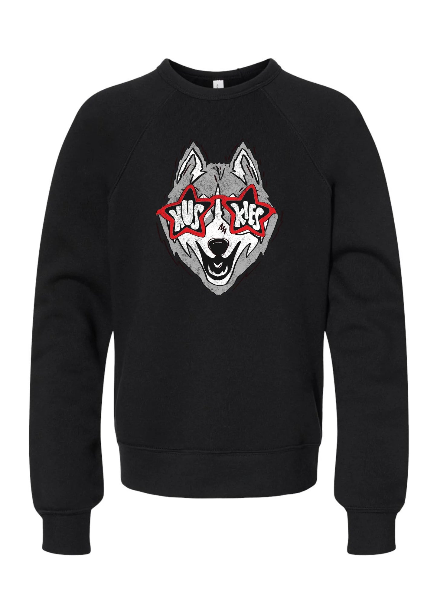 Huskies Glasses | Kids Crewneck | RTS-Kids Crewneck-Sister Shirts-Sister Shirts, Cute & Custom Tees for Mama & Littles in Trussville, Alabama.