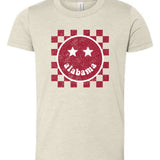 Alabama Happy Checkered | Kids Tee-Youth - Tops - Tees-Sister Shirts-Sister Shirts, Cute & Custom Tees for Mama & Littles in Trussville, Alabama.