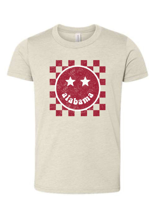 Alabama Happy Checkered | Kids Tee-Kids Tees-Sister Shirts-Sister Shirts, Cute & Custom Tees for Mama & Littles in Trussville, Alabama.