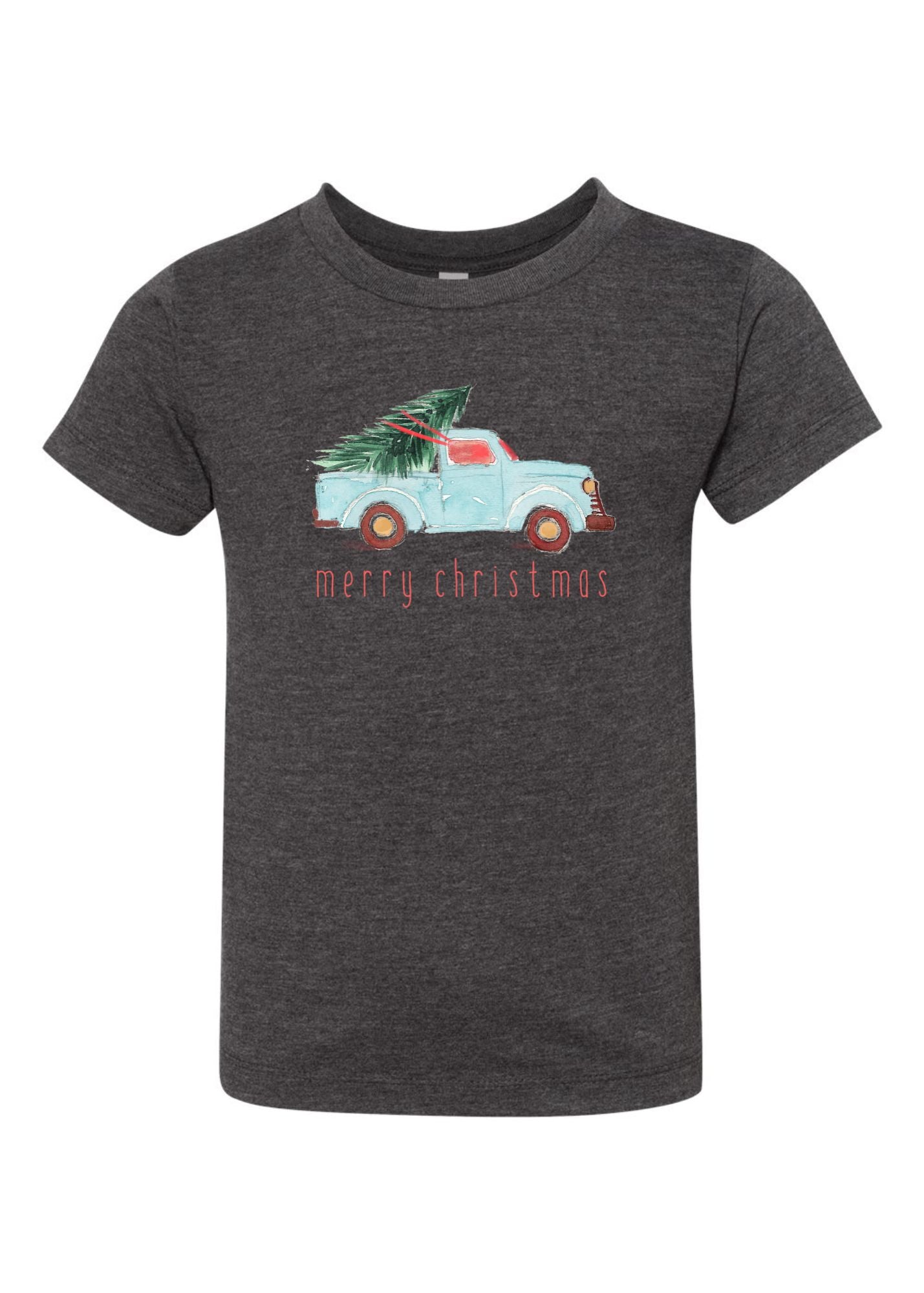 Watercolor Christmas Truck | Kids Tee-Kids Tees-Sister Shirts-Sister Shirts, Cute & Custom Tees for Mama & Littles in Trussville, Alabama.