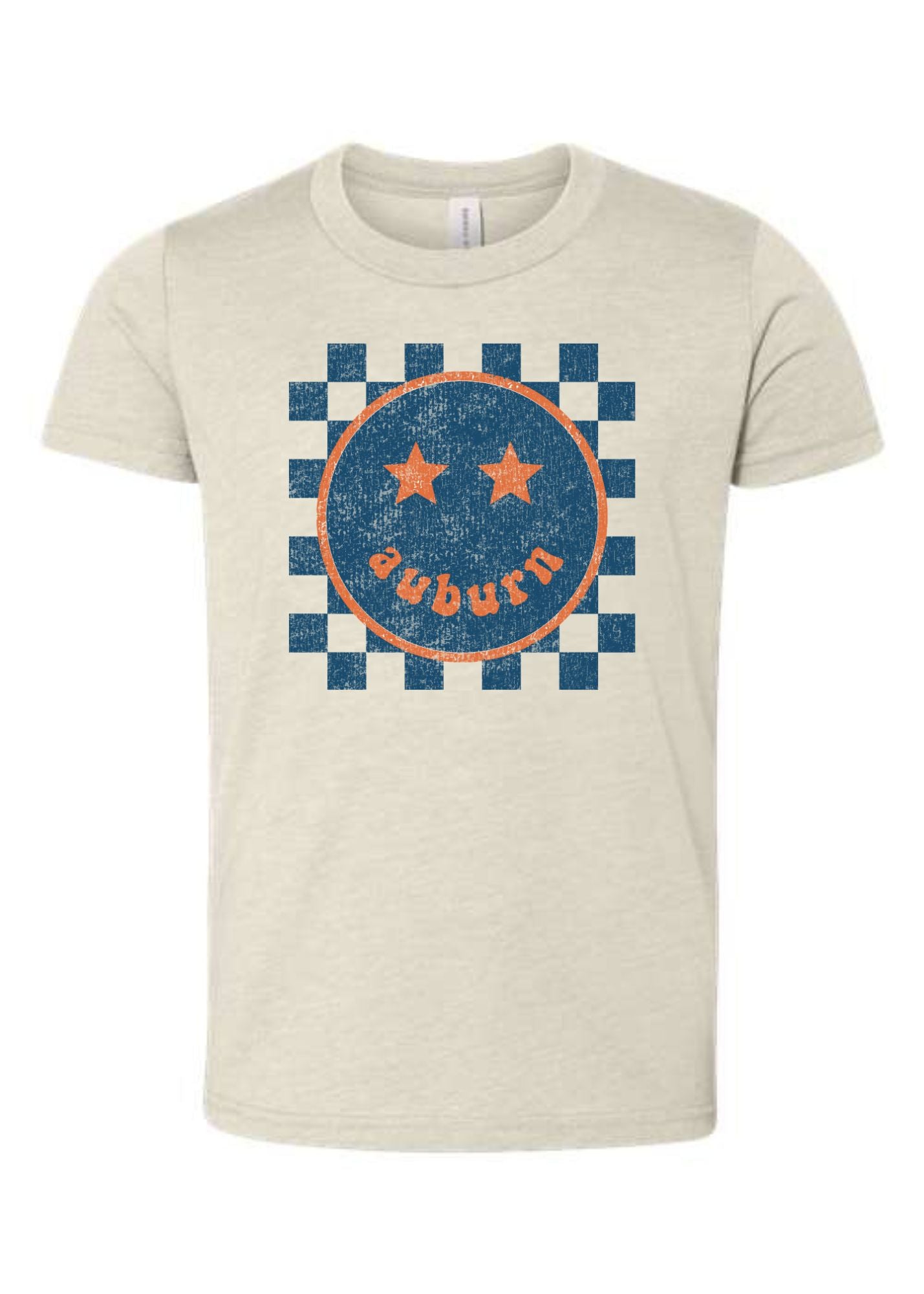 Auburn Happy Checkered | Kids Tee-Youth - Tops - Tees-Sister Shirts-Sister Shirts, Cute & Custom Tees for Mama & Littles in Trussville, Alabama.