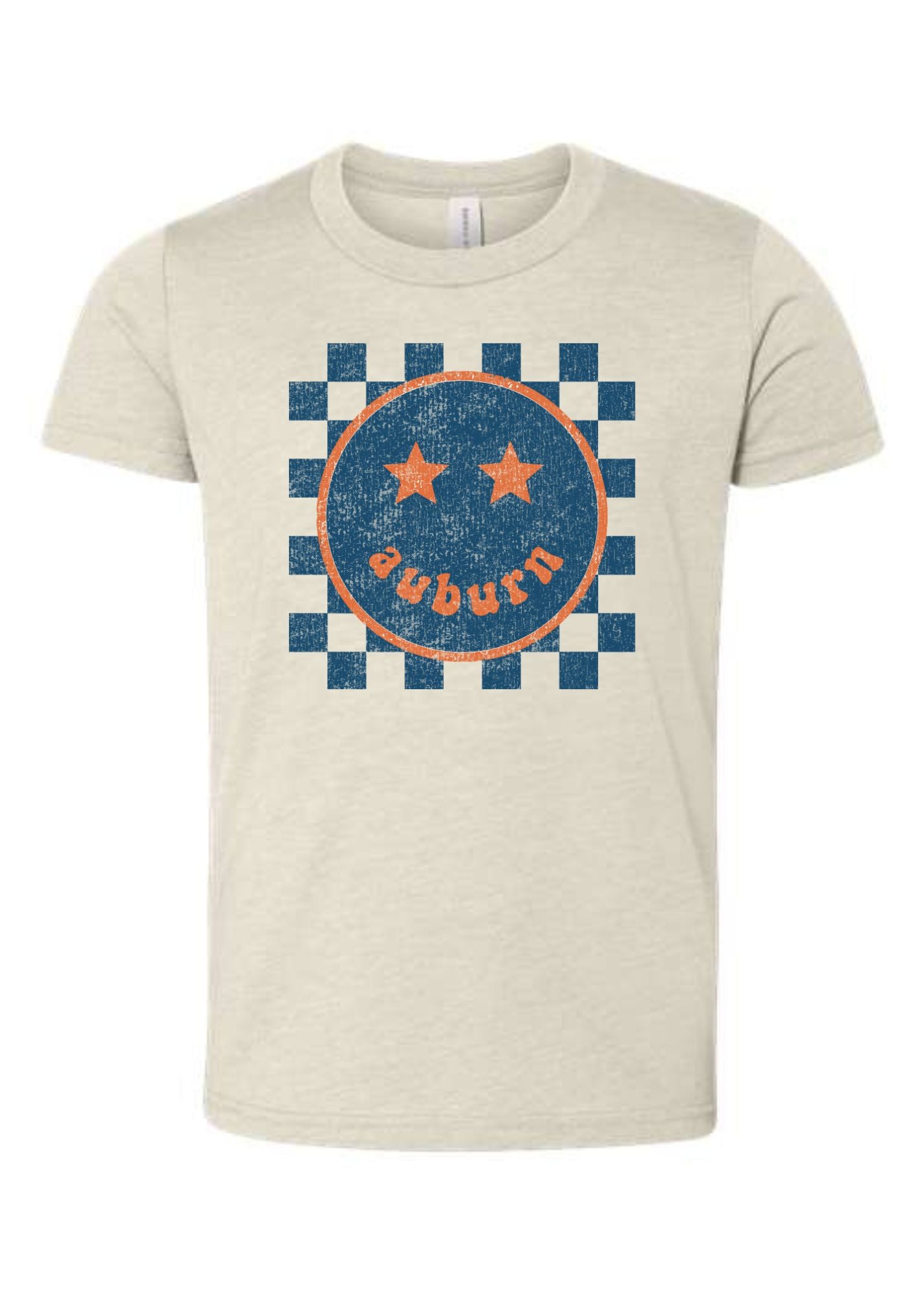 Auburn Happy Checkered | Kids Tee-Kids Tees-Sister Shirts-Sister Shirts, Cute & Custom Tees for Mama & Littles in Trussville, Alabama.