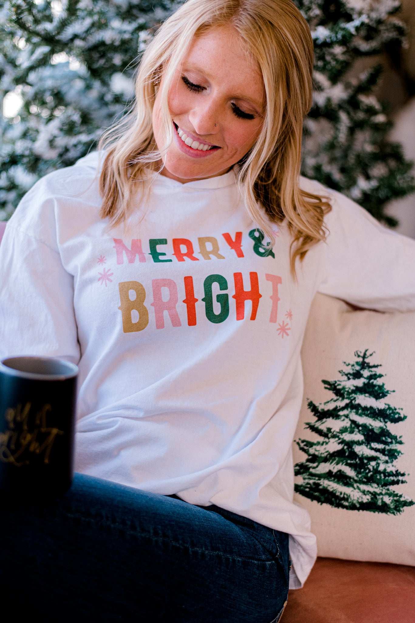 Merry + Bright | Adult Tee-Adult Tee-Sister Shirts-Sister Shirts, Cute & Custom Tees for Mama & Littles in Trussville, Alabama.