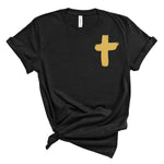Gold Foil Cross | Adult Tee-Womens - Tops - Tees-Sister Shirts-Sister Shirts, Cute & Custom Tees for Mama & Littles in Trussville, Alabama.