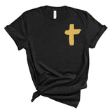 Gold Foil Cross | Adult Tee-Womens - Tops - Tees-Sister Shirts-Sister Shirts, Cute & Custom Tees for Mama & Littles in Trussville, Alabama.