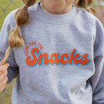 Here For The Snacks Baseball | Kids Crewneck-Youth - Tops - Sweatshirts-Sister Shirts-Sister Shirts, Cute & Custom Tees for Mama & Littles in Trussville, Alabama.