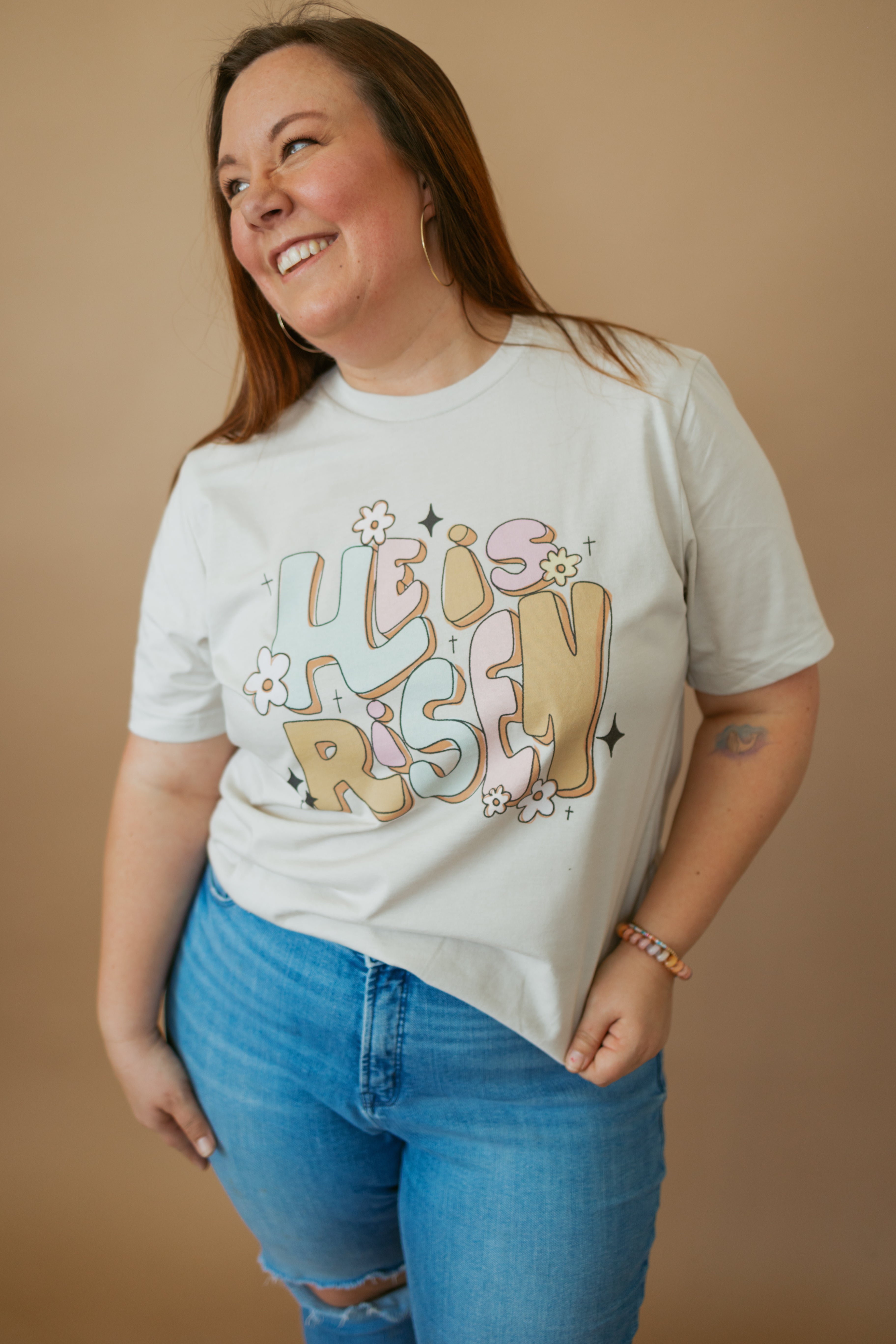 He Is Risen Groovy | Adult Tee-Womens - Tops - Tees-Sister Shirts-Sister Shirts, Cute & Custom Tees for Mama & Littles in Trussville, Alabama.