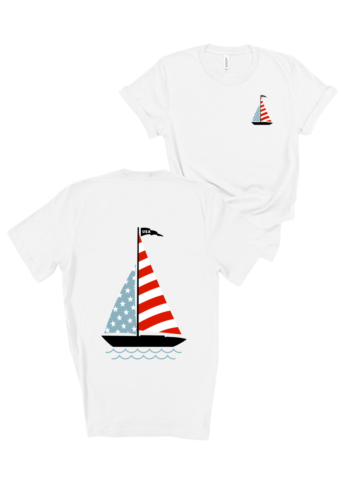 USA Sailboat | Adult Tee-Adult Tee-Sister Shirts-Sister Shirts, Cute & Custom Tees for Mama & Littles in Trussville, Alabama.