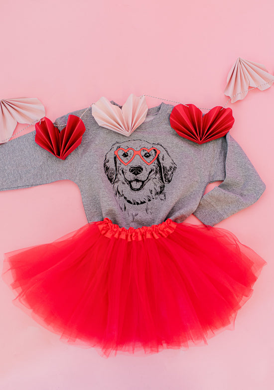 Doggie Valentine | Kids Crewneck-Kids Crewneck-Sister Shirts-Sister Shirts, Cute & Custom Tees for Mama & Littles in Trussville, Alabama.