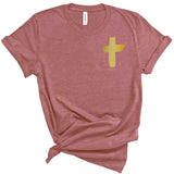 Gold Foil Cross | Adult Tee-Womens - Tops - Tees-Sister Shirts-Sister Shirts, Cute & Custom Tees for Mama & Littles in Trussville, Alabama.