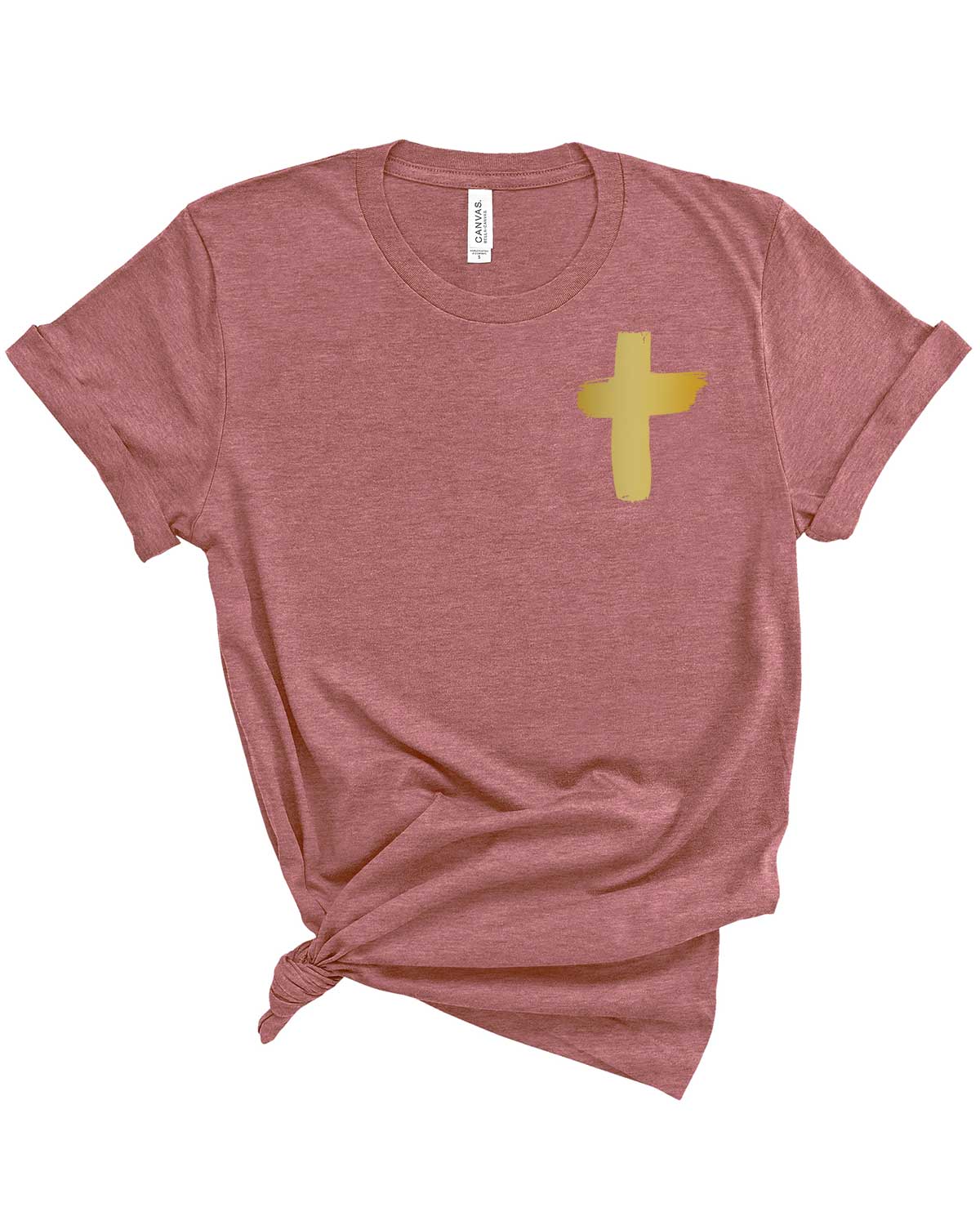 Gold Foil Cross | Tee | Adult-SS Activewear-Sister Shirts, Cute & Custom Tees for Mama & Littles in Trussville, Alabama.
