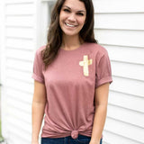 Gold Foil Cross | Adult Tee-Womens - Tops - Tees-Sister Shirts-Sister Shirts, Cute & Custom Tees for Mama & Littles in Trussville, Alabama.