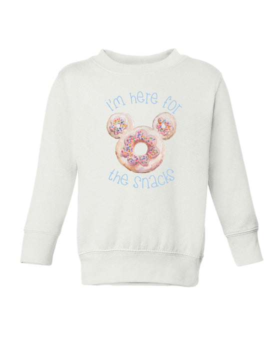 Here For The Snacks | Pullover | Adults-Adult Crewneck-Sister Shirts-Sister Shirts, Cute & Custom Tees for Mama & Littles in Trussville, Alabama.