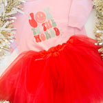 Joy To The World Happy | Kids Crewneck-Kids Crewneck-Sister Shirts-Sister Shirts, Cute & Custom Tees for Mama & Littles in Trussville, Alabama.