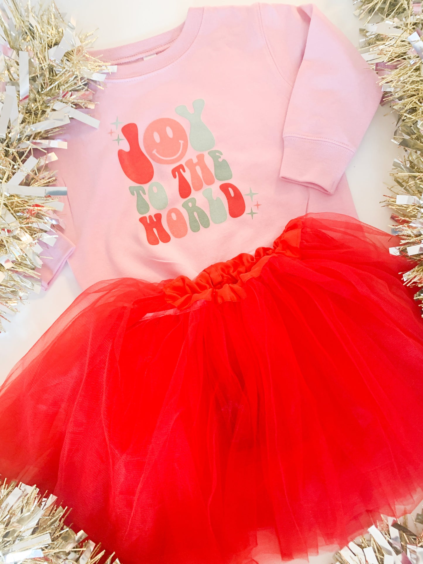 Joy To The World Happy | Kids Crewneck-Kids Crewneck-Sister Shirts-Sister Shirts, Cute & Custom Tees for Mama & Littles in Trussville, Alabama.