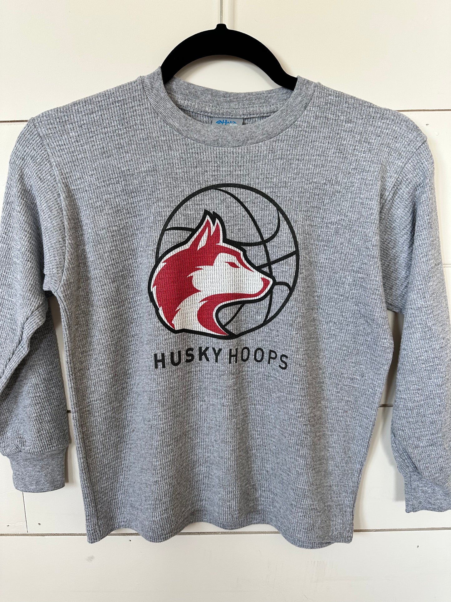 Husky Hoops | Kids Thermal | RTS-Sister Shirts-Sister Shirts, Cute & Custom Tees for Mama & Littles in Trussville, Alabama.