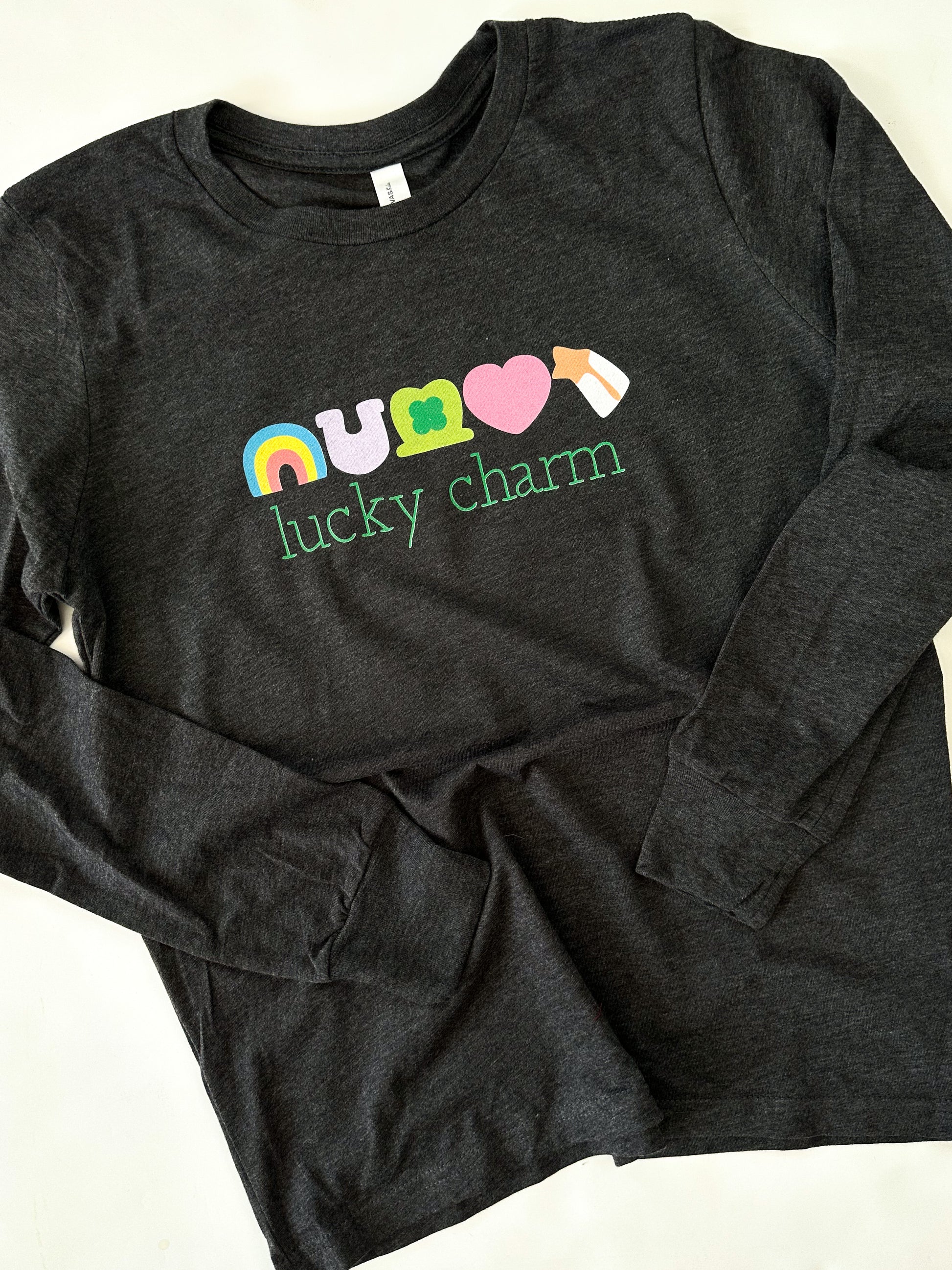 Lucky Charm | Kids Long Sleeve Tee | RTS-Sister Shirts-Sister Shirts, Cute & Custom Tees for Mama & Littles in Trussville, Alabama.