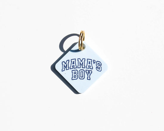 MAMA'S BOY Pastel Acrylic Pet Tag-Freshwater Design Co.-Sister Shirts, Cute & Custom Tees for Mama & Littles in Trussville, Alabama.