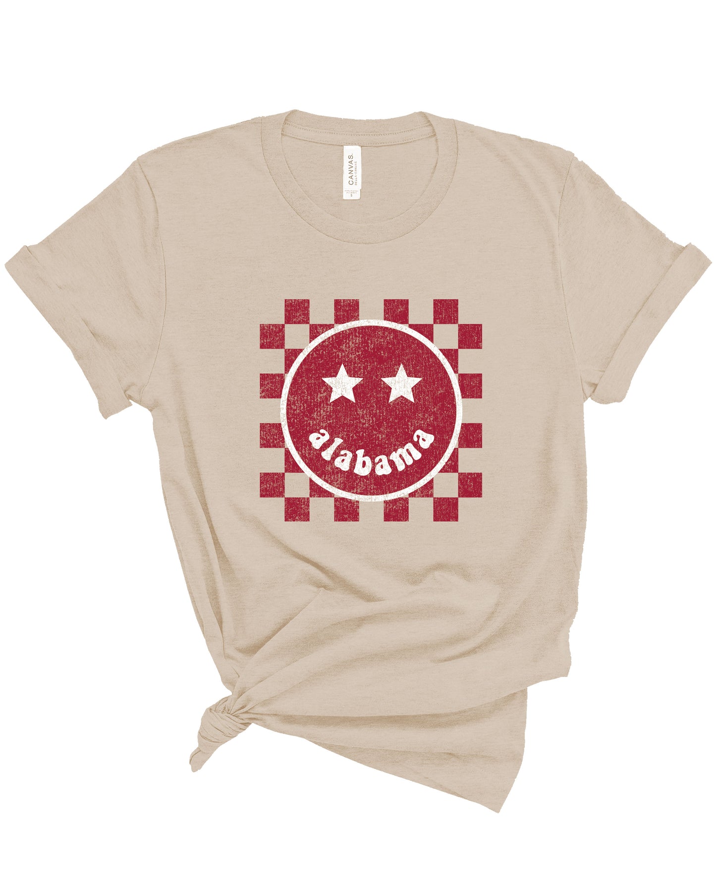 Alabama Happy Checkered | Adult Tee-Adult Tee-Sister Shirts-Sister Shirts, Cute & Custom Tees for Mama & Littles in Trussville, Alabama.