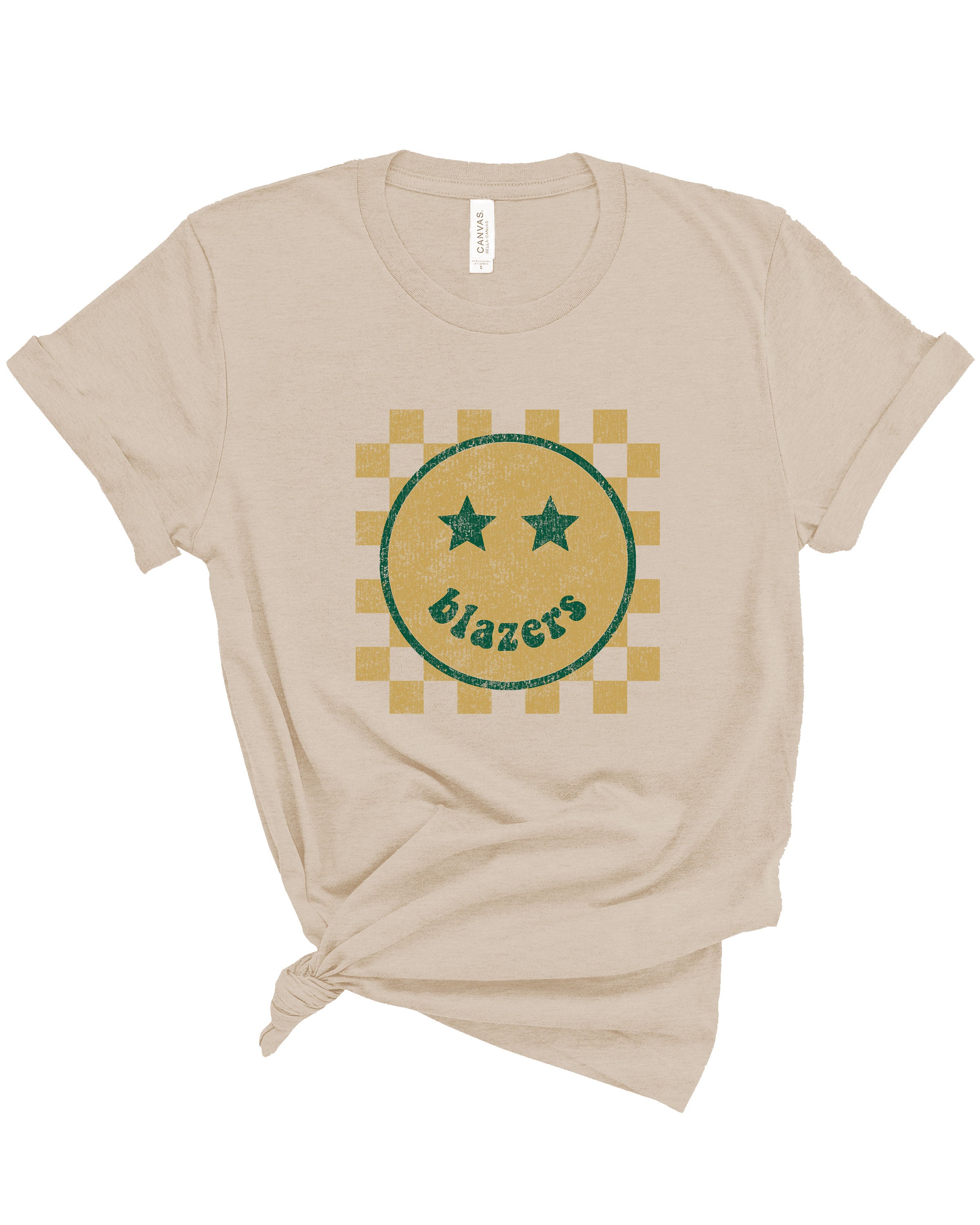 Blazers Happy Checkered | Adult Tee-Womens - Tops - Tees-Sister Shirts-Sister Shirts, Cute & Custom Tees for Mama & Littles in Trussville, Alabama.