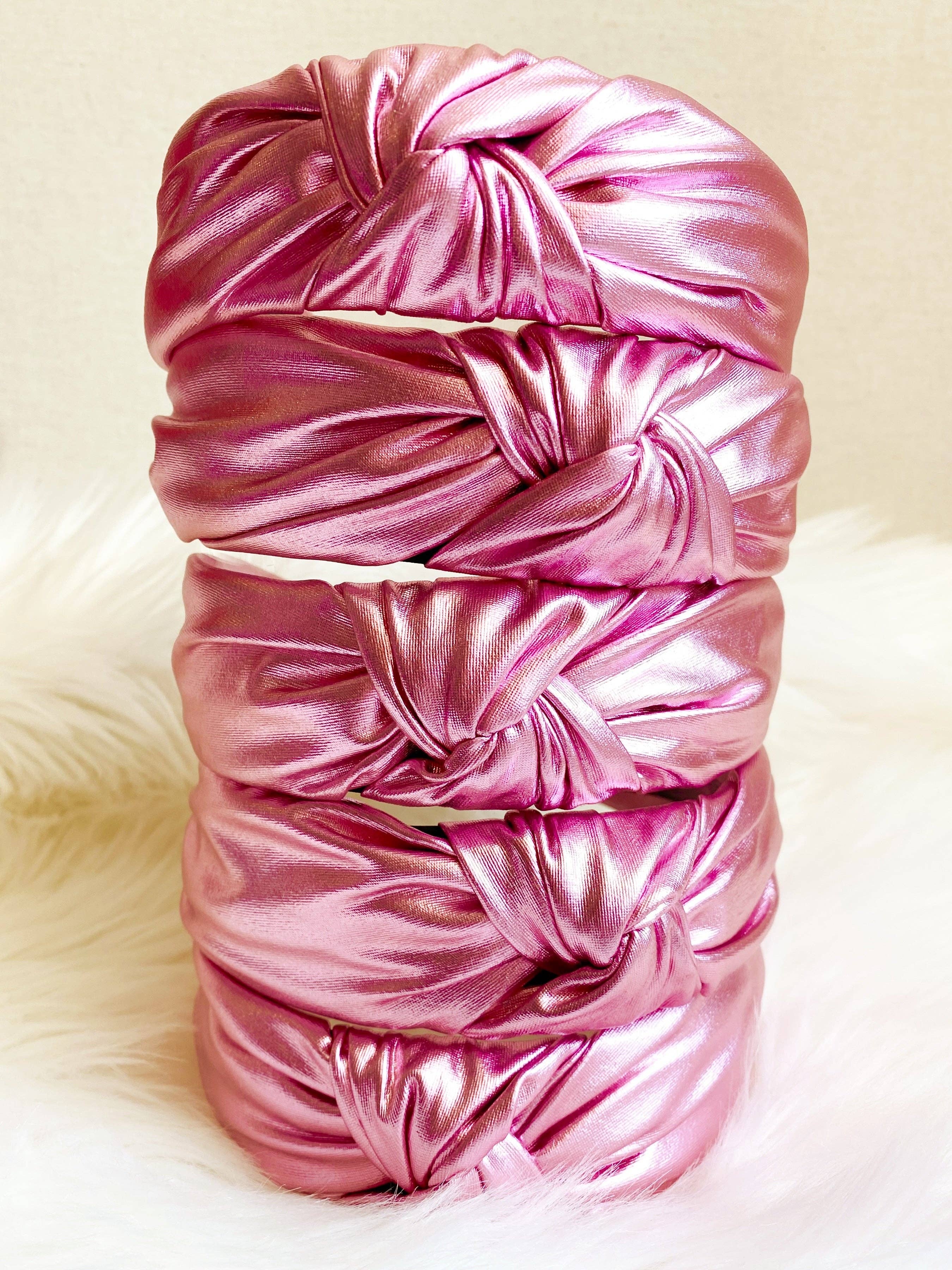 Pink Metallic Headband-Youth - Accessories - Hair-Sandy + Rizzo-Sister Shirts, Cute & Custom Tees for Mama & Littles in Trussville, Alabama.