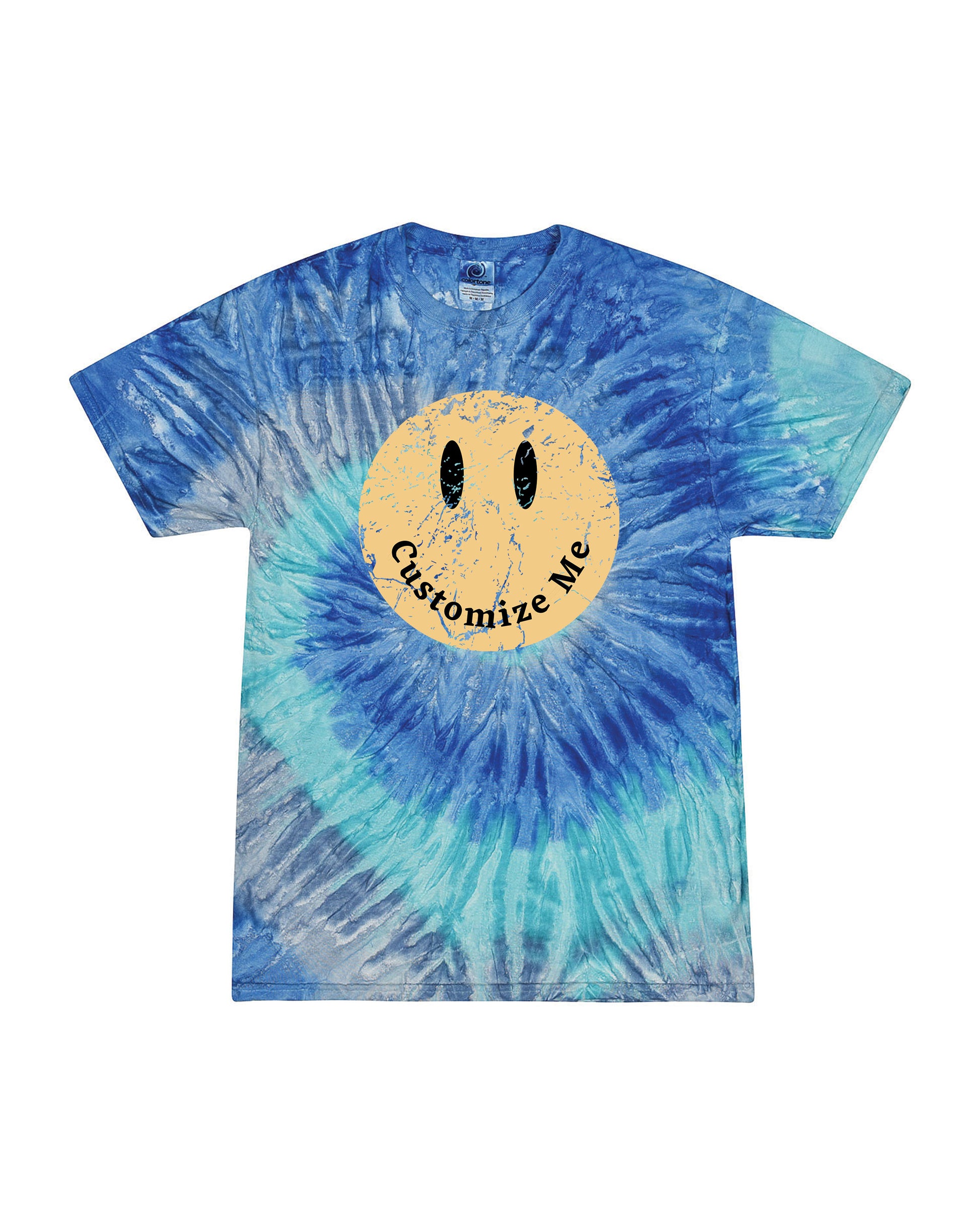 Tie Dye Customizable Happy Face | Tee | Adult-Adult Tee-Sister Shirts-Sister Shirts, Cute & Custom Tees for Mama & Littles in Trussville, Alabama.