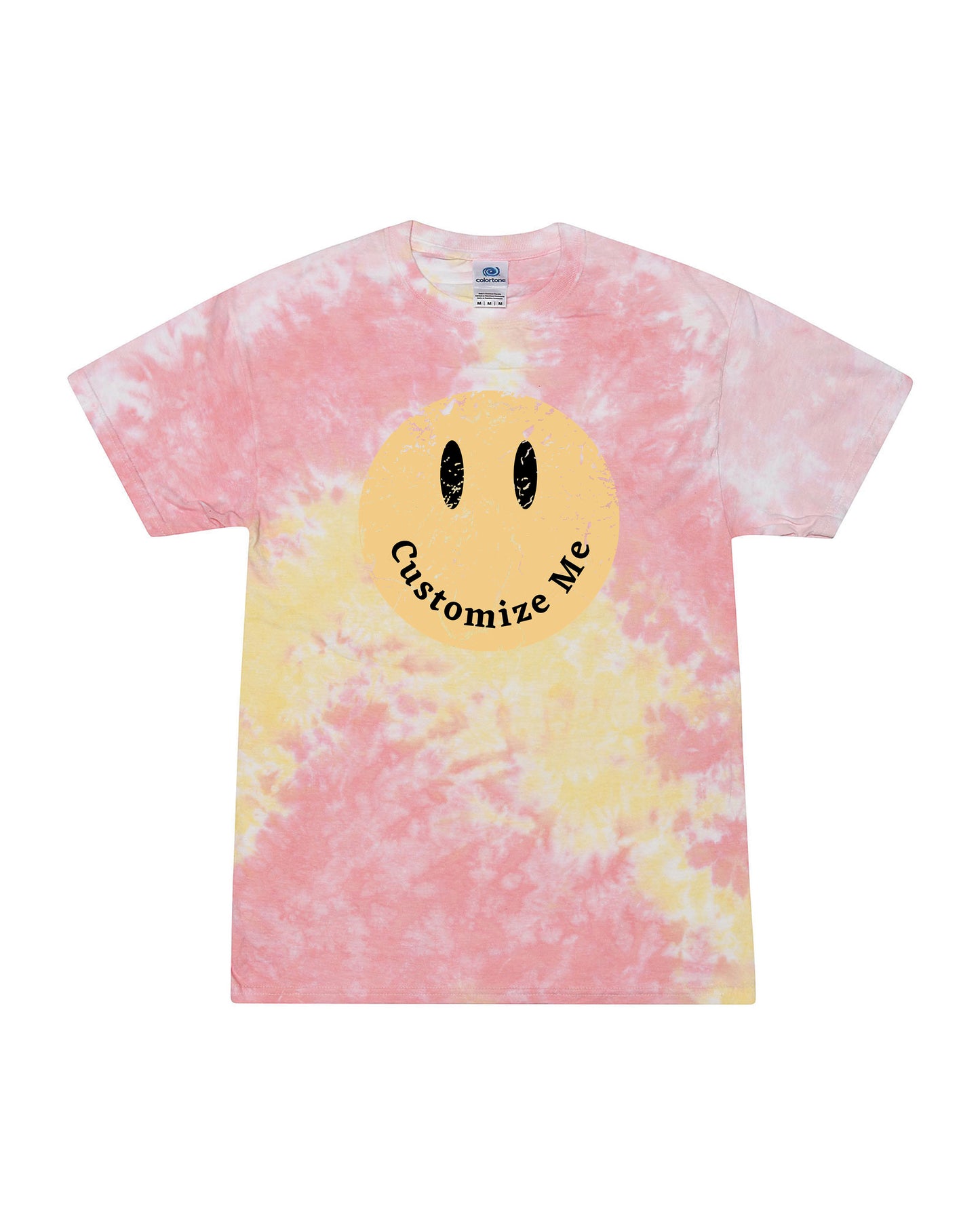 Tie Dye Customizable Happy Face | Tee | Adult-Adult Tee-Sister Shirts-Sister Shirts, Cute & Custom Tees for Mama & Littles in Trussville, Alabama.