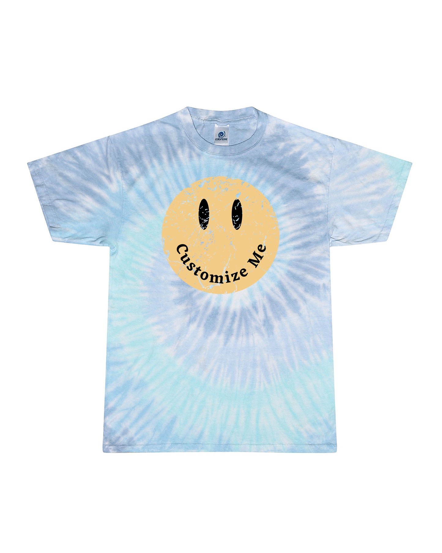 Tie Dye Customizable Happy Face | Tee | Adult-Adult Tee-Sister Shirts-Sister Shirts, Cute & Custom Tees for Mama & Littles in Trussville, Alabama.