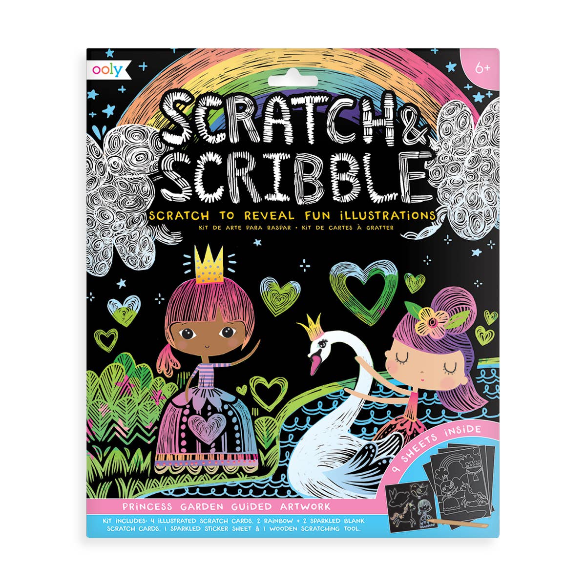 Scratch & Scribble Art Kit: Princess Garden-Drawing + Painting-OOLY-Sister Shirts, Cute & Custom Tees for Mama & Littles in Trussville, Alabama.