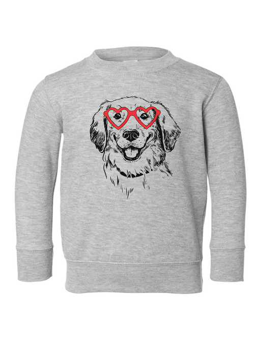 Doggie Valentine | Kids Crewneck-Kids Crewneck-Sister Shirts-Sister Shirts, Cute & Custom Tees for Mama & Littles in Trussville, Alabama.