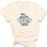 Customizable Floral Apple Teacher | Adult Tee-Womens - Tops - Tees-Sister Shirts-Sister Shirts, Cute & Custom Tees for Mama & Littles in Trussville, Alabama.