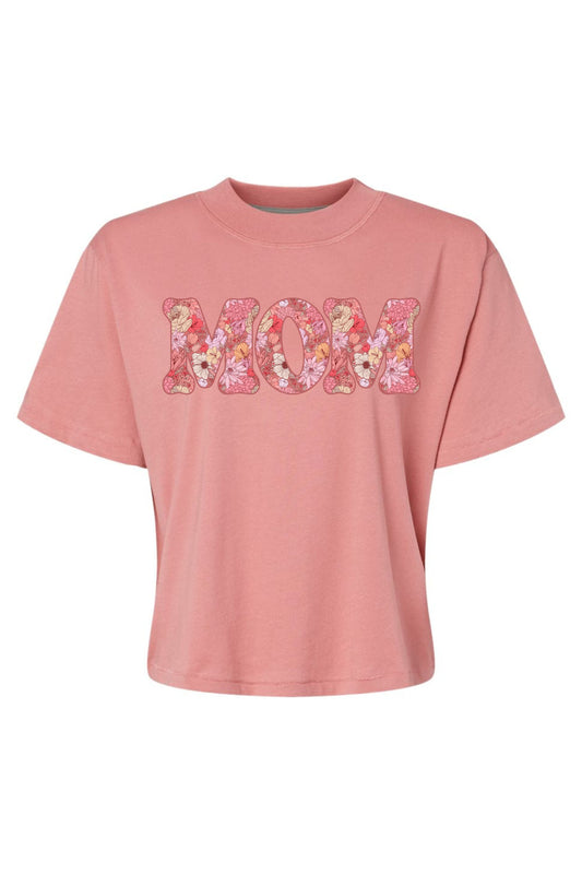 Floral Mom | Mom Crop Tee | RTS-Sister Shirts-Sister Shirts, Cute & Custom Tees for Mama & Littles in Trussville, Alabama.