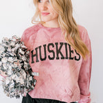 Huskies Foil | Adult Colorblast Crewneck-Women - Tops - Crewnecks-Sister Shirts-Sister Shirts, Cute & Custom Tees for Mama & Littles in Trussville, Alabama.