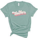 Customizable Groovy Teacher | Adult Tee-Womens - Tops - Tees-Sister Shirts-Sister Shirts, Cute & Custom Tees for Mama & Littles in Trussville, Alabama.
