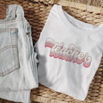 Customizable Groovy Teacher | Adult Tee-Womens - Tops - Tees-Sister Shirts-Sister Shirts, Cute & Custom Tees for Mama & Littles in Trussville, Alabama.