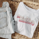 Customizable Groovy Teacher | Adult Tee-Womens - Tops - Tees-Sister Shirts-Sister Shirts, Cute & Custom Tees for Mama & Littles in Trussville, Alabama.