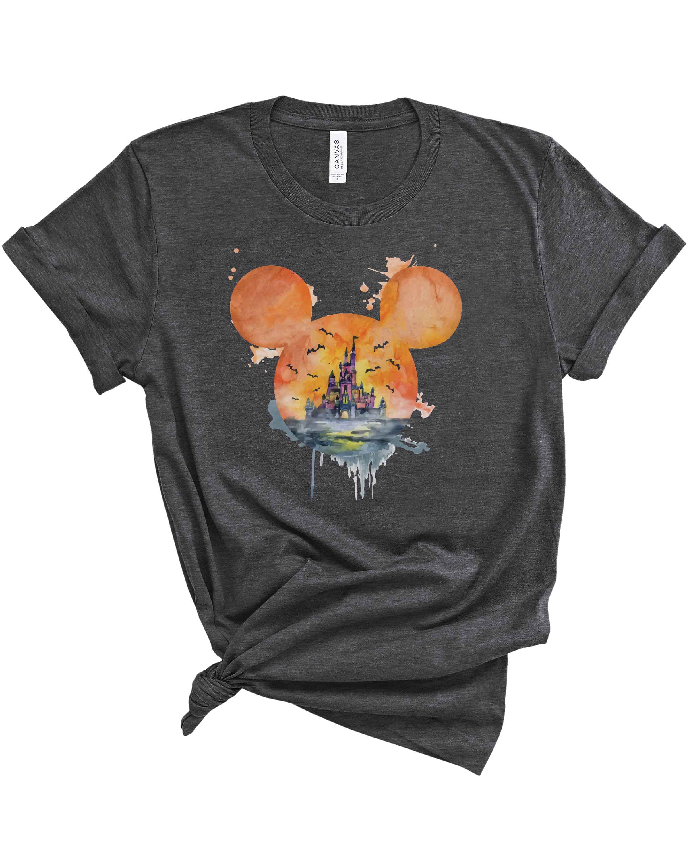 Watercolor Halloween Castle | Adult Tee-Womens - Tops - Tees-Sister Shirts-Sister Shirts, Cute & Custom Tees for Mama & Littles in Trussville, Alabama.