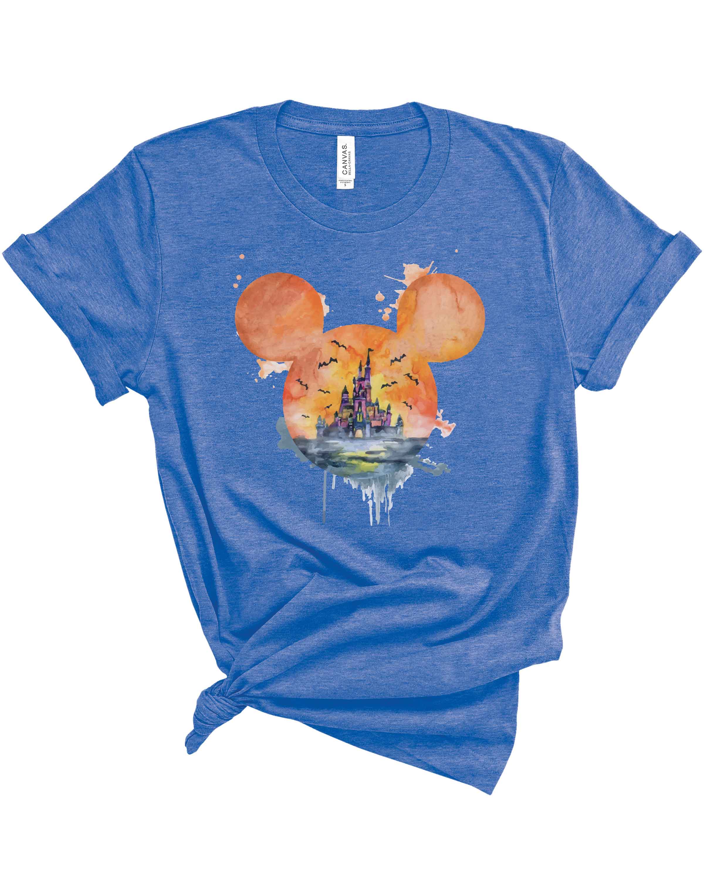 Watercolor Halloween Castle | Adult Tee-Womens - Tops - Tees-Sister Shirts-Sister Shirts, Cute & Custom Tees for Mama & Littles in Trussville, Alabama.
