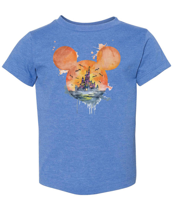 Watercolor Halloween Castle Tee | Kids Tee-Kids Tees-Sister Shirts-Sister Shirts, Cute & Custom Tees for Mama & Littles in Trussville, Alabama.