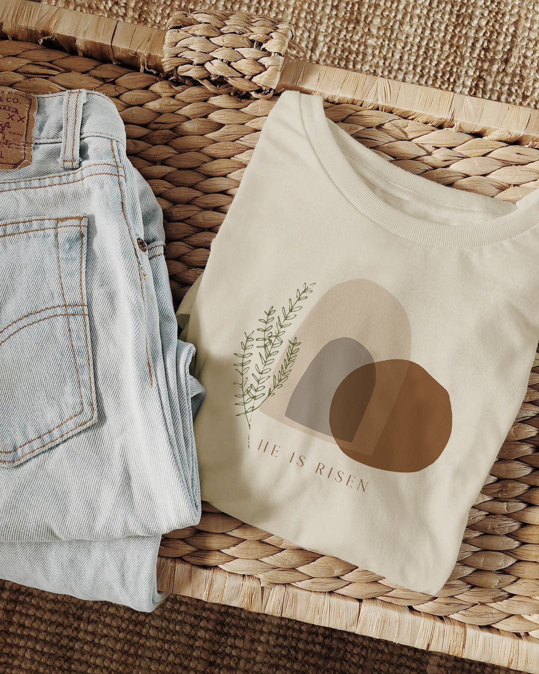 He is Risen | Adult Tee-Womens - Tops - Tees-Sister Shirts-Sister Shirts, Cute & Custom Tees for Mama & Littles in Trussville, Alabama.