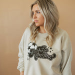 Customizable Groovy Soccer | Adult Crewneck-Women - Tops - Crewnecks-Sister Shirts-Sister Shirts, Cute & Custom Tees for Mama & Littles in Trussville, Alabama.
