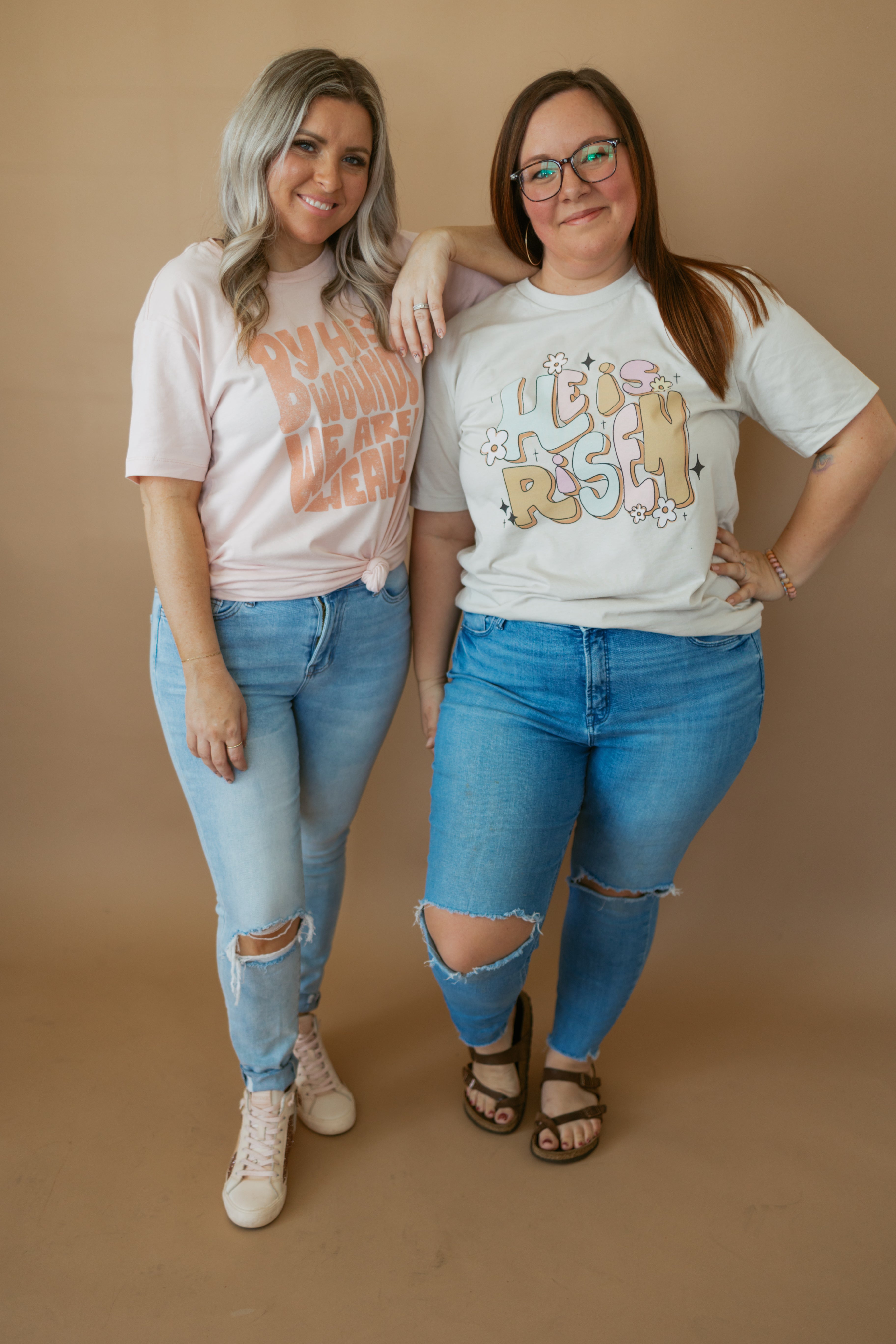 He Is Risen Groovy | Adult Tee-Womens - Tops - Tees-Sister Shirts-Sister Shirts, Cute & Custom Tees for Mama & Littles in Trussville, Alabama.