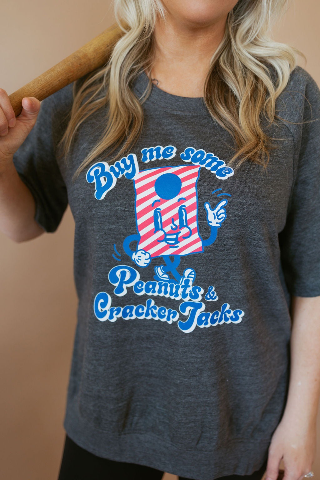 Peanuts + Cracker Jacks | French Terry Side Slit Pullover | Adult-Sister Shirts-Sister Shirts, Cute & Custom Tees for Mama & Littles in Trussville, Alabama.