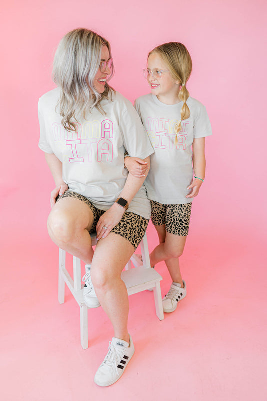 Leopard Print Ribbed Biker Shorts-ANWND-Sister Shirts, Cute & Custom Tees for Mama & Littles in Trussville, Alabama.