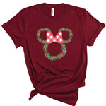 Minnie Christmas Wreath | Kids Tee-Kids Tees-Sister Shirts-Sister Shirts, Cute & Custom Tees for Mama & Littles in Trussville, Alabama.