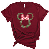 Minnie Christmas Wreath | Kids Tee-Kids Tees-Sister Shirts-Sister Shirts, Cute & Custom Tees for Mama & Littles in Trussville, Alabama.