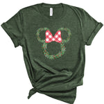 Minnie Christmas Wreath | Kids Tee-Kids Tees-Sister Shirts-Sister Shirts, Cute & Custom Tees for Mama & Littles in Trussville, Alabama.