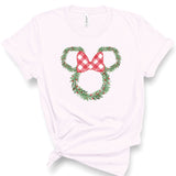 Minnie Christmas Wreath | Kids Tee-Kids Tees-Sister Shirts-Sister Shirts, Cute & Custom Tees for Mama & Littles in Trussville, Alabama.
