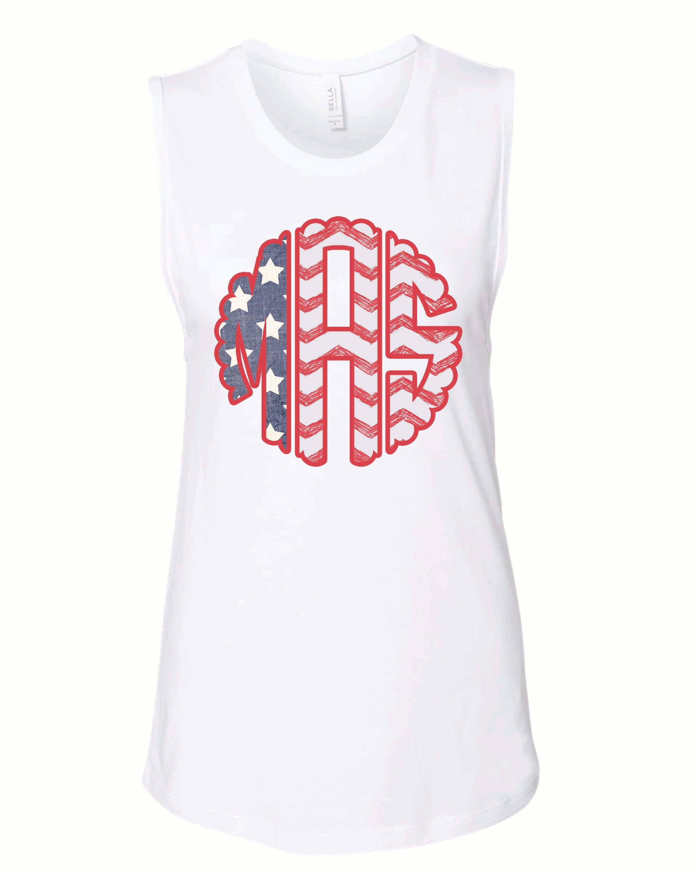 Flag Monogram | Adult Tank-Adult Tank-Sister Shirts-Sister Shirts, Cute & Custom Tees for Mama & Littles in Trussville, Alabama.