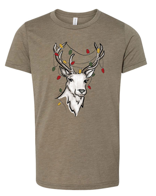 Reindeer + Christmas Lights | Kids Tee-Kids Tees-Sister Shirts-Sister Shirts, Cute & Custom Tees for Mama & Littles in Trussville, Alabama.